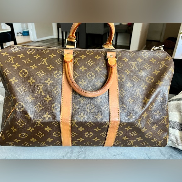 LOUIS VUITTON Monogram Keepall 55 Boston Bag M41424 LV Auth 44552 - Picture 2 of 16